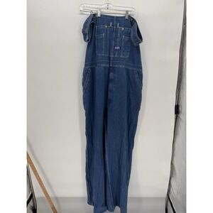 Big Smith Bib Overalls Men's 42x32 Blue Denim Carpenter Workwear